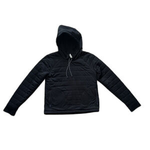 LULULEMON Black Hooded Down Puffer Pullover Jacket with Drawstrings and Pockets